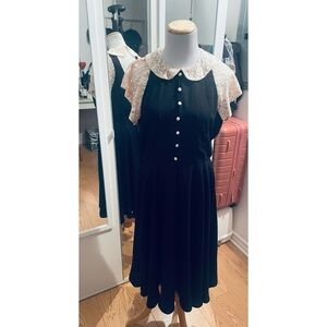 Unique Vintage black and cream dress size Large Medium